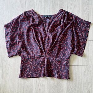 Forever 21 Red and Blue Dotted Blouse Large